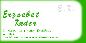 erzsebet kader business card